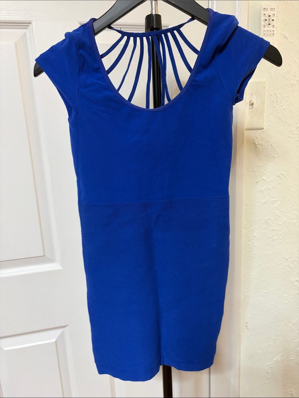 bebe Electric Blue Mini Dress with Strappy Back